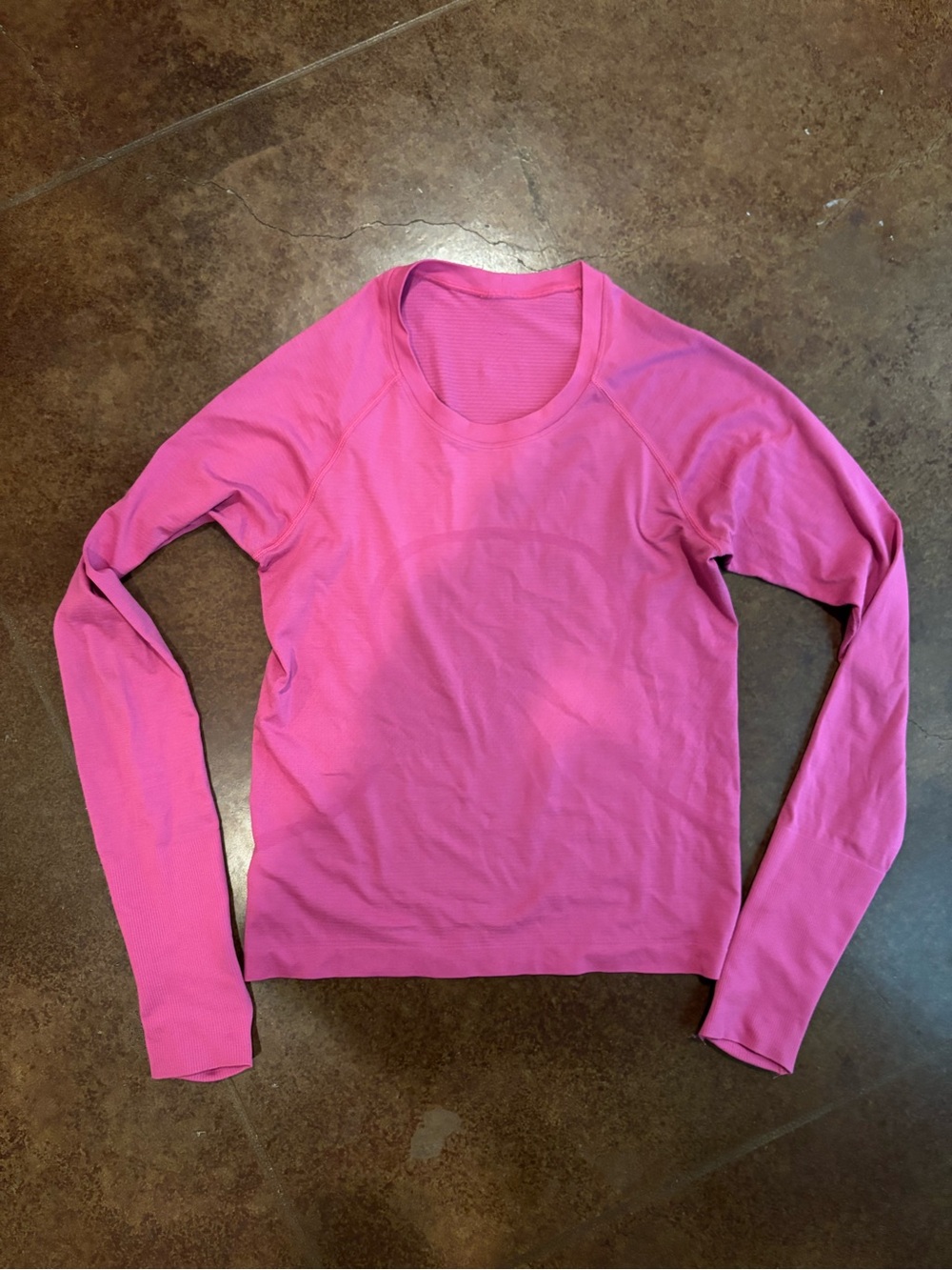 lululemon size 4 long sleeve  Bright Pink Long Sleeve Crew Top